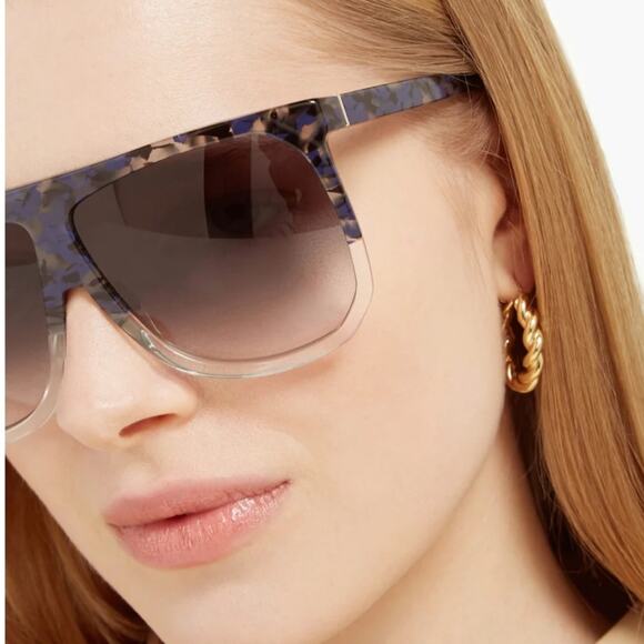 Loewe Oversized‎ Shield Sunglasses Black Tortoise Frames New Retro Visor main image 13